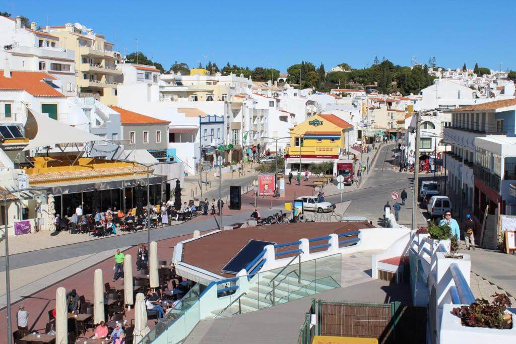 Bars and cafés near Carvoeiro town centre in the Algarve