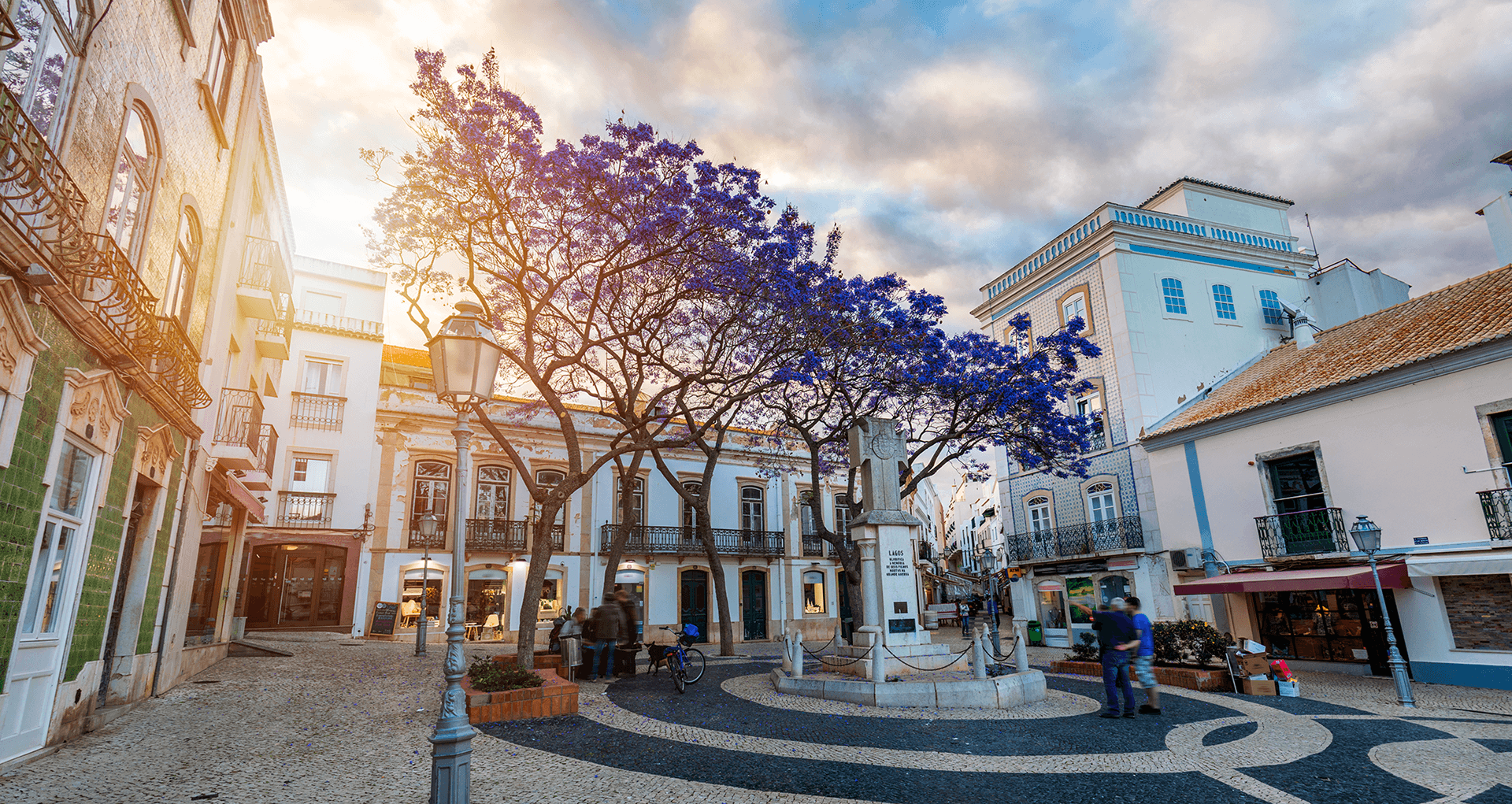 Lagos pedestrianised historic city centre with traditional Portuguese cobblestones